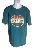 BLUE NEW YORK 1886 Short Sleeve Pull-Over T-Shirt Blue Large - $8.90
