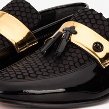 The Imperial Black & Gold Leather Men Dress Shoe image 3