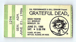 Grateful Dead Mail Orden Concierto Ticket Stub June 21 1986 Berkeley California - £38.64 GBP