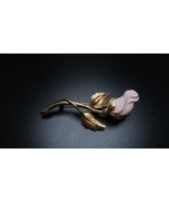 Vintage Avon Pink Gold Tone Rose Brooch Size: 2.75 inches - £17.45 GBP