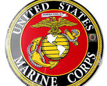 MARINE CORPS USMC ROUND ALUMINUM SIGN 12 INCHES MADE IN THE USA - $12.95