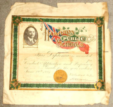 Hamilton Public Schools Certificate 1921 - £2.76 GBP