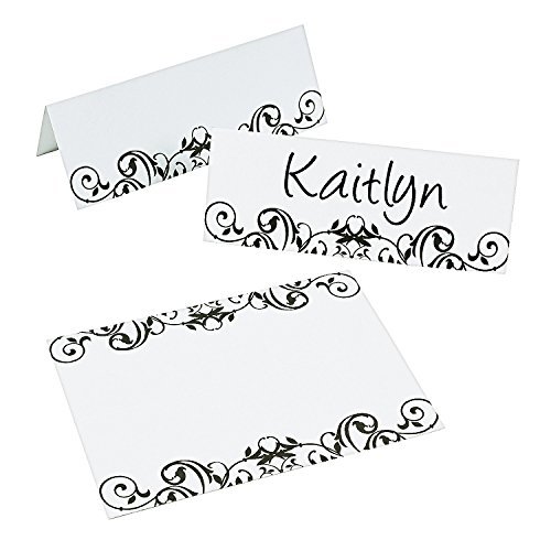BLACK &amp; WHITE DESIGN PLACECARDS (24PC) - Party Supplies - 24 Pieces - $3.48