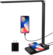 EASTAR LED Desk Lamp with USB Charging Port, Wireless Charger, College Dorm Room - £19.76 GBP