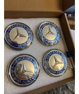 Mercedes Benz Blue Floating Hub Caps NEW  75mm - $2,097.98 MXN