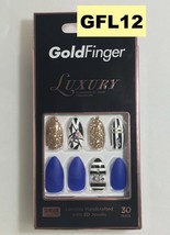 KISS GOLD FINGER LUXURY HANDCRAFTED WITH 3D JEWELS 30 NAILS GFL12 - £6.22 GBP