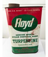 Vintage Floyd Turpentine Tin Can quart Andalusia Alabama advertising aut... - $780.06 MXN