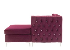 Jaszira Modular - Chaise, Burgundy Velvet - $11,946.48 MXN