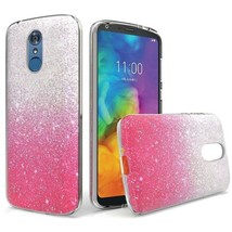 Two Tone Glitter Case Cover for LG Q7/Q7 Plus Hot Pink - £4.71 GBP