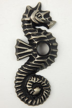 Large 6&quot; Solid Metal Seahorse Doorbell Button Cover Silver Tone Ocean Se... - £10.09 GBP