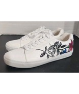 Zara Trainers White Floral Embroidered Lace Up Shoes Sneakers WOMENS Sz ... - $33.92 CAD