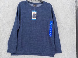 32 Degrees Heat Sweatshirt Womens Sz L Heather Blue Round Neck Pullover Cozy Nwt - £10.65 GBP