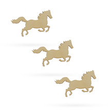 3 Running Horses Unfinished Wooden Shapes Craft Cutouts DIY Unpainted 3D... - £26.37 GBP