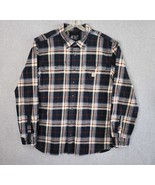 Carhartt Shirt Men XL Tall Blue Loose Fit Flannel Shacket Button Workwea... - $754.65 MXN