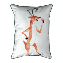 Betsy Drake Deer Party Large Indoor Outdoor Pillow 16x20 - £37.19 GBP