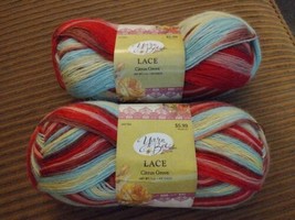 Yarn Bee Lace Citrus Grove 2 Skeins DISCONTINUED 3 oz 456 yds Lot 1216 - £14.04 GBP