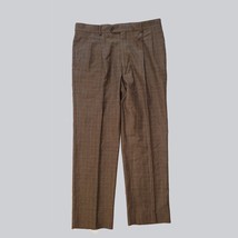 JoS A Bank Men Trousers Size 36x31 wool brown pleaded - £38.72 GBP