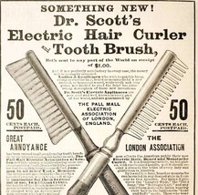 Dr Scott Electric Curler Toothbrush 1885 Advertisement Victorian Beauty ... - $10.00