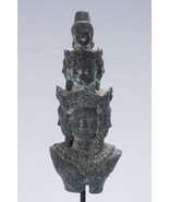 Bodhisattva - Antique Baphuon Style Mounted Bronze Hevajra Statue - 34cm... - £385.81 GBP