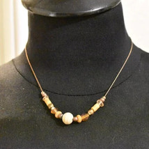 Beautiful Brown Beaded Necklace - £7.46 GBP