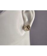 Womens Vintage Estate 14K Yellow Gold Stud Sand Dollar Earrings, 1.2g E4812 - €150,54 EUR