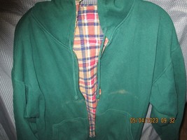 Zip Up Hoodie Jacket Plain Full Zipper Hooded size large used - £15.95 GBP