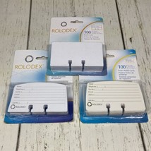 Lot of 3 Sets of 100 Rolodex Cards 2.25 x 4&quot; Refill Plain And Ruled White - £12.29 GBP