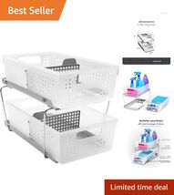 Elegant 2-Tier Bath Organizer with Sliding Drawers for Kitchen and Bathroom - $59.35