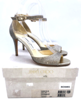 Jimmy Choo Annie 85 High-Heel Ankle Strap Sandals Platinum Ice EUR 36 US 6 - £381.22 GBP