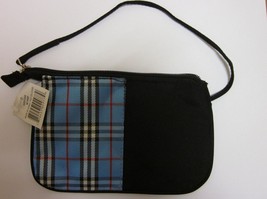 7&quot;X 4.5&quot; WRISTLET PLAID DESIGN ZIPPERED 12&quot; HANDLE - £7.80 GBP