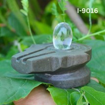 3.5&quot; Inch Yoni Base Narmadeshwar With 1.25&quot;Inch Clear Crystal Lingam -I-9016 - $64.52