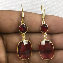 925 Sterling Silver Ruby Silver/ Gold / Rose Gold Plated Earrings Gift - £21.13 GBP+