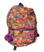 Shopkins 16&quot; Large School Backpack All Over Print w/ Front Zip Pocket Po... - £13.36 GBP