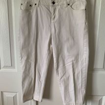 Liz Claiborne Women&#39;s White Cropped Pants Size 12P Casual - €17,11 EUR