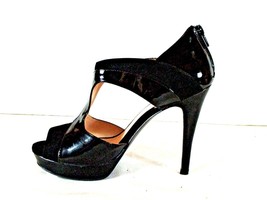 Nine West Black Patent Leather Suede Accents Heels Shoes Women&#39;s 8 1/2 (SW6) - £20.54 GBP