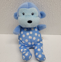 Garanimals Blue Polka Dot Monkey Plush Rattle Lovey Stuffed Soft Baby Toy 5” - £17.05 GBP