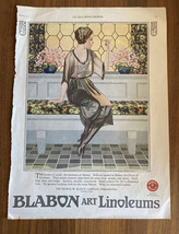 Blabon Art Linoleums Ad &amp; Sunshine Biscuits Ad March 1921 Ladies Home Journal - £23.59 GBP