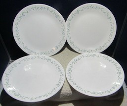 Corelle By Corning &quot;Country Cottage&quot; Set Of 4 Blue and Green Dinner Plates 10.25 - £12.45 GBP