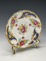 Royal Stafford Teacup Saucer Plate GLORIA Pattern Blue w/ Florals Vintage S2 - £15.13 GBP