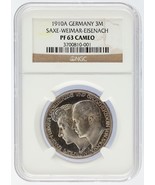 1910 A Germany 3 Mark 3M Saxe-Weimar-Eisenach Silver NGC Classified PF63... - $755.94 CAD