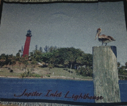 Jupiter Inlet Lighthouses Tapestry Throw Blanket 63X48 - $24.40