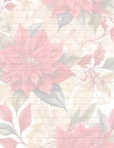 Christmas Floral - Lined Stationery Paper (25 Sheets)  8.5 x 11 Premium Paper - £9.59 GBP