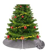 HyDren Velvet Cozy Christmas Tree Skirt Grey Brown Faux Fur 30 Inch - $79.00 MXN