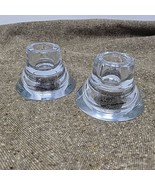 Vintage IKEA Clear Glass 2 Way Candle Holders Lot 2 K&amp;M Hagberg With Sti... - £8.84 GBP