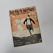 Just for Me and Mary Beautiful Wedding Day 1919 Cover Art Vocal Piano - $2.97