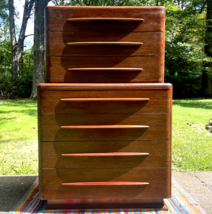 Carl Bissman Highboy Dresser 1950s Walnut 7 Drawer Hideaway Shelf Spring... - $383.15