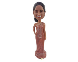 Custom Bobblehead Nice bridesmaid wearing one shoulder strap dress with one hand - £71.12 GBP