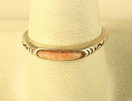 Vintage Sterling Signed Carolyn Pollack Carlisle CJS 925 Inlay Peach Coral Ring - £35.72 GBP