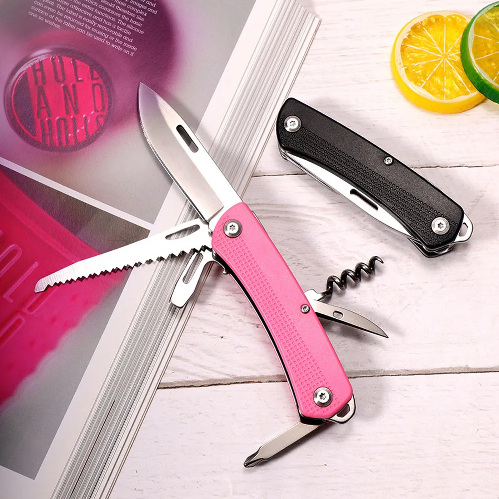 Pink Folding Knife Multipurpose Tools Self Defense Hunting Tactical Pocket Knife - £16.68 GBP