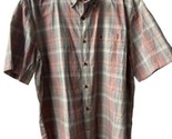 Carhartt Mens Size XXL Plaid Short Sleeved Button Down Shirt Brown Red Blue - £13.08 GBP